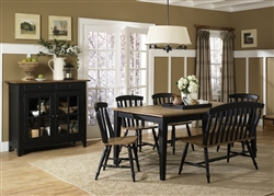 Al Fresco Rectangular Leg Table 6 Piece Dining Set in Driftwood & Black Finish by Liberty Furniture - 641-CD-6RTS