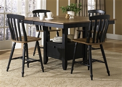 Al Fresco Gathering Table 5 Piece Counter Height Dining Set in Driftwood & Black Finish by Liberty Furniture - 641-GT5454