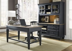 Bungalow II Jr Executive 3 Piece Home Office Set in Driftwood & Black Finish by Liberty Furniture - 641-HOJ