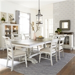 Whitney 7 Piece Dining Set in Antique Linen and Weathered Gray Finish by Liberty Furniture - LIB-661W-CD-7TRS