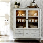 Whitney Display Cabinet in Antique Linen and Weathered Gray Finish by Liberty Furniture - LIB-661W-CH5468