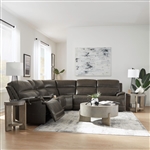 Bentley 6 Piece Sectional in Graphite Gray Leather Finish by Liberty Furniture - LIB-7003GY-UPH-6PCSEC