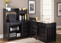 Hampton Bay 5 Pc Home Office Set in Black Finish by Liberty Furniture - 717-HO