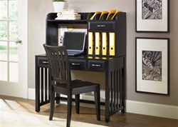 Hampton Bay Writing Desk & Hutch in Black Finish by Liberty Furniture - 717-HO111