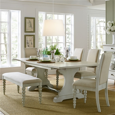 Harbor View Trestle Table 6 Piece Dining Set in Dove Gray Finish by Liberty Furniture - 731-DR-6
