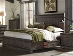 Thornwood Hills Two Sided Storage Bed in Rock Beaten Gray Finish by Liberty Furniture - 759-BR-Q2S