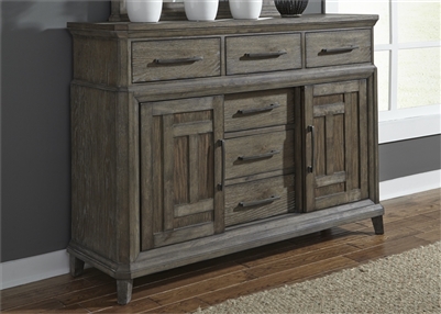 Artisan Prairie Sideboard in Wirebrushed Aged Oak Finish by Liberty Furniture - 823-BR32