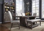 Artisan Prairie Trestle Table 6 Piece Dining Set in Wirebrushed Aged Oak Finish by Liberty Furniture - 823-DR-6TRS