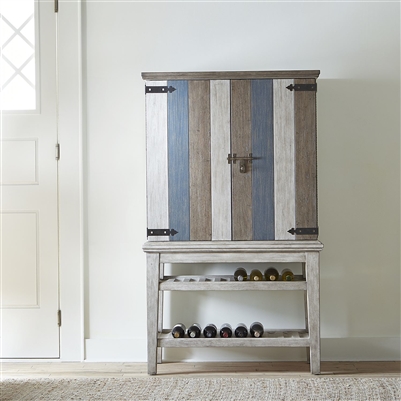 Heartland Wine Cabinet in Antique White Finish by Liberty Furniture - LIB-824-WC4068