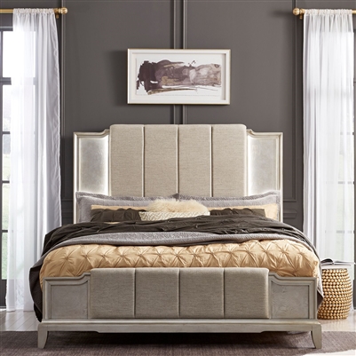 Montage Queen Upholstered Bed in Platinum Finish by Liberty Furniture - 849-BR-QUB