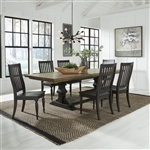 Harvest Home Trestle Table 7 Piece Dining Set in Chalkboard Finish by Liberty Furniture - LIB-879-DR-7TRS