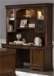 Chateau Valley Credenza and Hutch in Brown Cherry Finish by Liberty Furniture - 901-HOJ-JEC