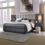 Wentworth Village Wall Upholstered Bed with Wood/Metal Footboard by Magnussen - MAG-B4995-50I