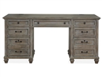 Lancaster Home Office Executive Desk in Dovetail Grey Finish by Magnussen - MAG-H4352-02