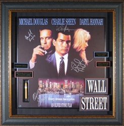 Wall Street Cast Autographed Home Theater Display