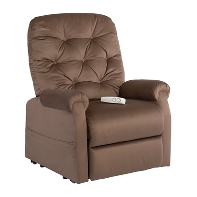 Otto Power Lift Chair Chaise Lounger Recliner in Chocolate Polyester by Mega Motion - NM-200-CHO