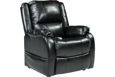 Corona Ultimate Power Chaise Lounger in Lexi Sta-Kleen Vinyl Black Polyurethane by Mega Motion - NM-2650-BK