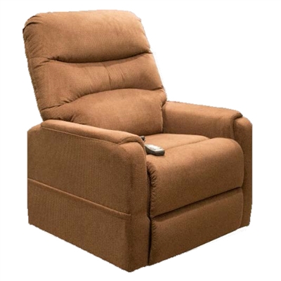 Tucson Power Lift Chair Chaise Lounger Recliner in Nutmeg Polyester by Mega Motion - NM-3601-NUT