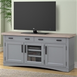 Americana Modern 63 Inch TV Console with Power Center in Dove Finish by Parker House - AME#63-DOV