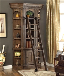 Aria 3 Piece Bookcase Display Cabinet in Antique Vintage Smoked Pecan Finish by Parker House - ARI-420-03