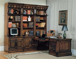 Barcelona 8-Piece Home Office Suite in Dark Red Walnut Finish by Parker House - BAR-550-8S