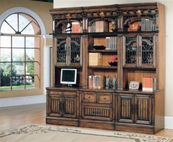 Barcelona 6-Piece Home Office Suite in Dark Red Walnut Finish by Parker House - BAR-560-6