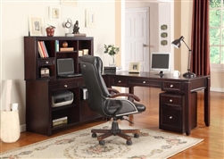 Boston 4 Piece Home Office Set in Merlot Finish by Parker House - BOS-347C-4