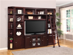 Boston 6 Piece TV Library Wall in Merlot Finish by Parker House - BOS-411-6