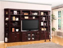 Boston 6 Piece TV Library Wall in Merlot Finish by Parker House - BOS-411-6B