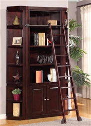 Boston 3 Piece Bookcase Library Wall in Merlot Finish by Parker House - BOS-450-3