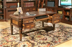 Corsica Writing Desk in Antique Vintage Dark Chocolate Finish by Parker House - COR-485
