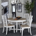 Americana Modern Round Dining Table 5 Piece Dining Set in Cotton and Oak Finish by Parker House - DAME-48RND-COT-2018