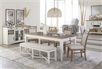 Americana Modern Rectangular Table 6 Piece Dining Set in Cotton and Oak Finish by Parker House - DAME-60RECT-COT-6U