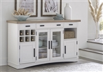 Americana Modern 66 Inch Buffet Server in Cotton and Oak Finish by Parker House - DAME-66B-COT