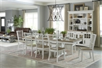 Americana Modern Trestle Table 5 Piece Dining Set in Cotton and Oak Finish by Parker House - DAME-88TRES-2-COT-5S