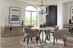 Pure Modern 54 Inch Round Quartz Top Table 5 Piece Dining Set in Moonstone Finish by Parker House - DPUR-54RND-4B