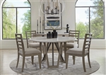 Pure Modern 54 Inch Round Quartz Top Table 5 Piece Dining Set in Moonstone Finish by Parker House - DPUR-54RND-4L