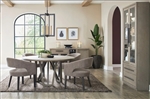 Pure Modern 60 Inch Round Table 5 Piece Dining Set in Moonstone Finish by Parker House - DPUR-60RND-4B