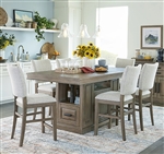 Sundance Counter Height Kitchen Island 5 Piece Dining Set in Sandstone Finish by Parker House - DSUN-74CH-2-SS-5