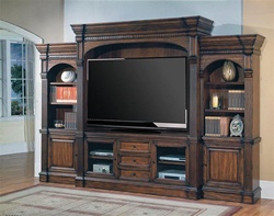 Genoa 66-Inch TV 5Pc Wall System in Antique Vintage Dark Pecan Finish by Parker House - GEN-610-5WS