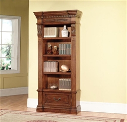 Grand Manor Granada Museum Bookcase in Antique Vintage Walnut Finish by Parker House - GGRA-9030