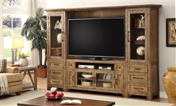 Hunts Point 4 Piece Entertainment Wall in Weathered Pine Finish by Parker House - HPT-100-4