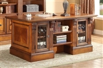 Huntington Double Pedestal Executive Desk in Antique Vintage Pecan Finish by Parker House - HUN-480-3