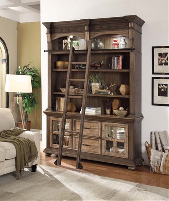 Laredo 3 Piece Display Entertainment Center with Shelves in Vintage Hickory Finish by Parker House - LAR-680-2L