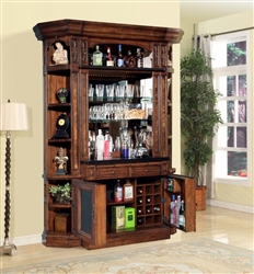 Leonardo 4 Piece Bar Unit in Antique Vintage Dark Chestnut Finish by Parker House - LEO-465-2-4