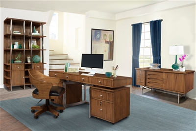 Madison 6 Piece Home Office Set in Burnished Amber Finish by Parker House - MAD-385-6