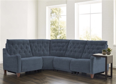 Chelsea 4 Piece Power Reclining Sectional in Willow Blue Chenille Fabric by Parker House - MCHE-4-WBL