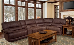 Pegasus 5 Piece Power Reclining Sectional in Dark Kahlua Fabric by Parker House - MPEG-811RP-DK-5