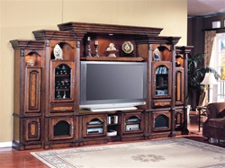 Portofino 6 Piece 48-72-Inch Console Wall Unit in Brown Pecan Finish by Parker House - POR100-6TX