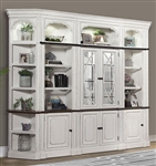 Provence 5 Piece Glass Door Cabinet in Vintage Alabaster Finish by Parker House - PRO#440-5